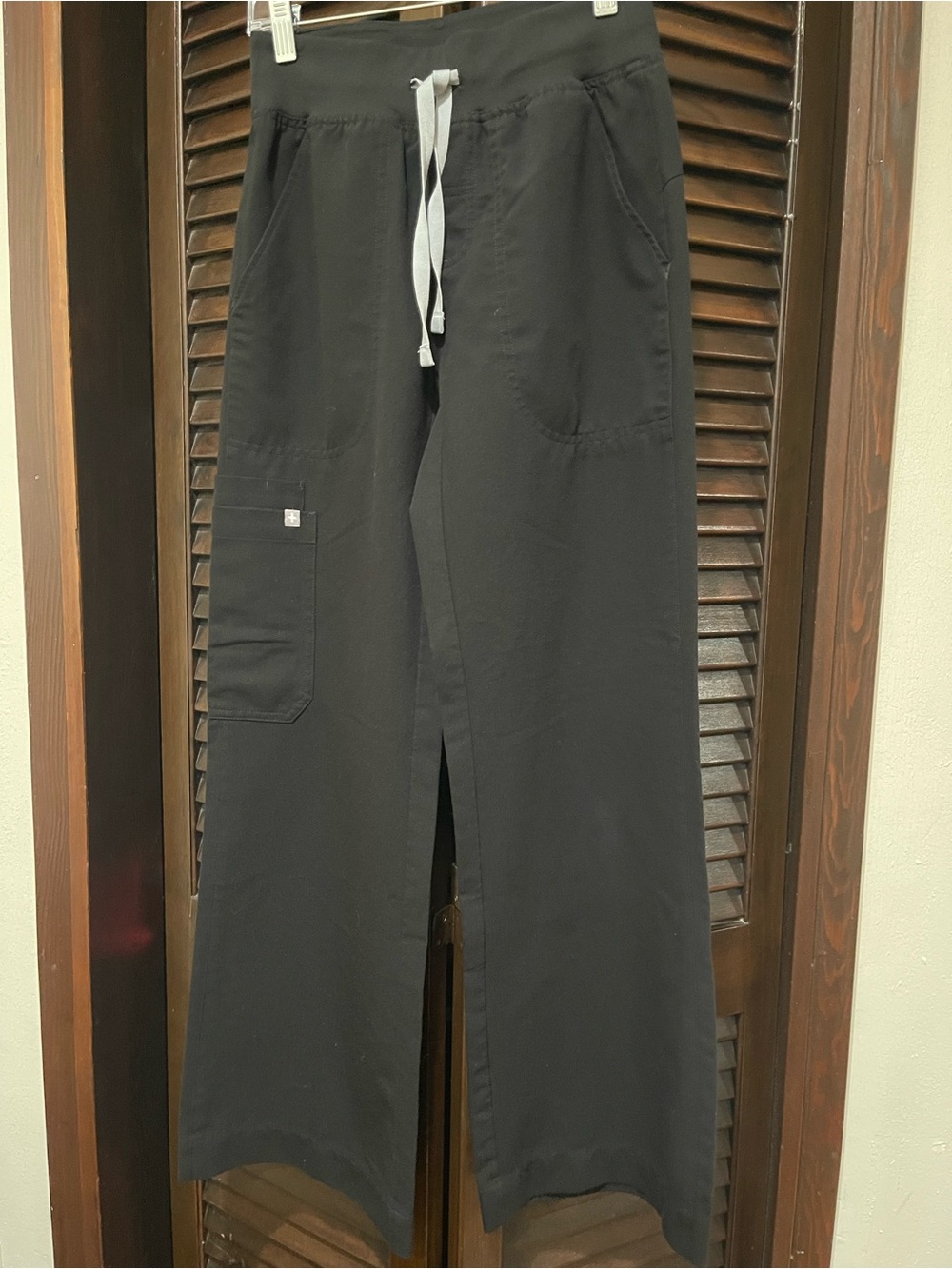 Figs Women's Black Isabel High Waisted Wide-Leg Drawstring Pants PETITE LENGTH